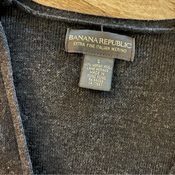 Banana Republic Charcoal Grey Merino Wool Wrap Cardigan S - Picture 6 of 11